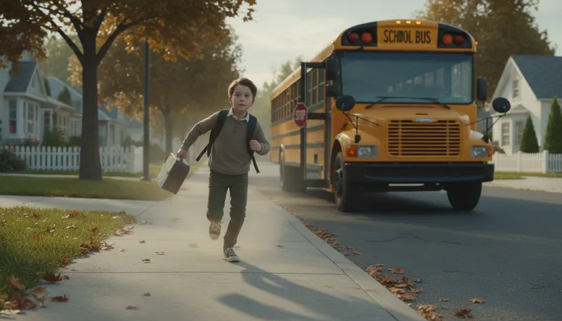 Illustration of schooler: A child attending school.