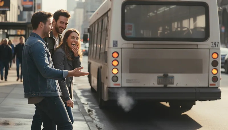 Illustration of face like the back end of a bus: an unattractive or unpleasant face.