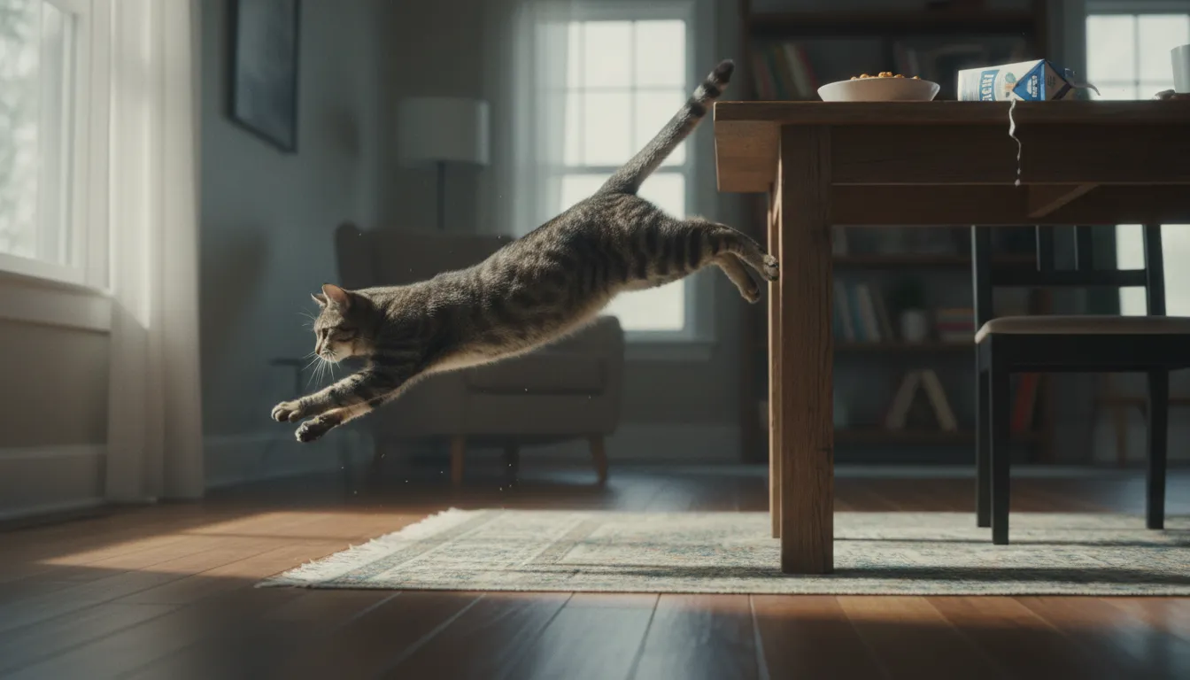 Illustration von leap: To jump or spring a long distance.