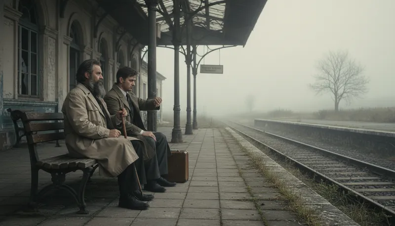 Illustration of wait for godot: To await something that may never happen.