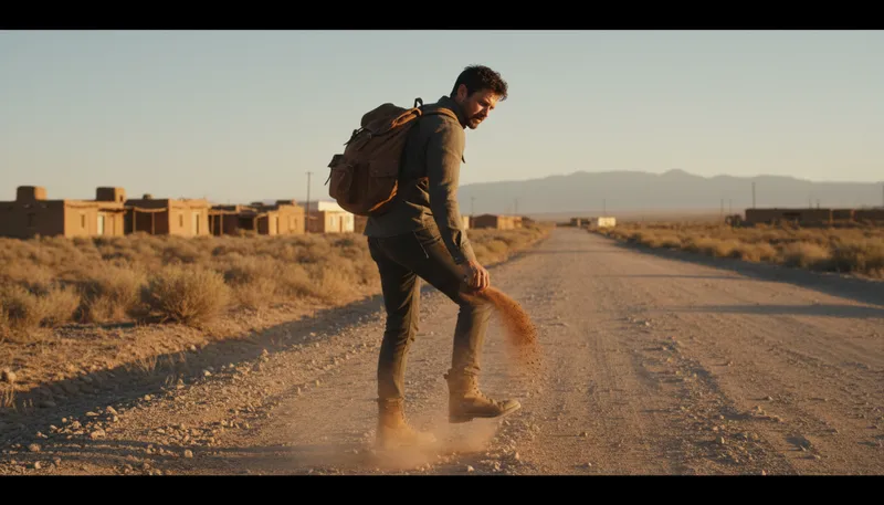 Illustration of shake off the dust from one's feet: to leave a situation behind without regret