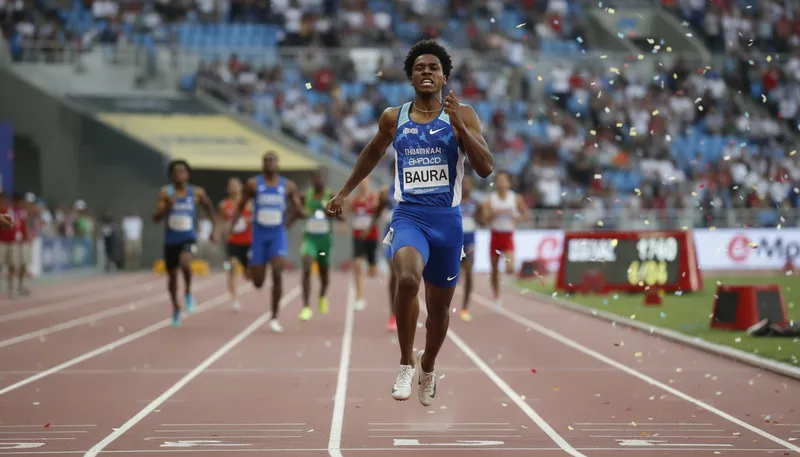 Illustration of sprinter: An athlete who runs short distances quickly.