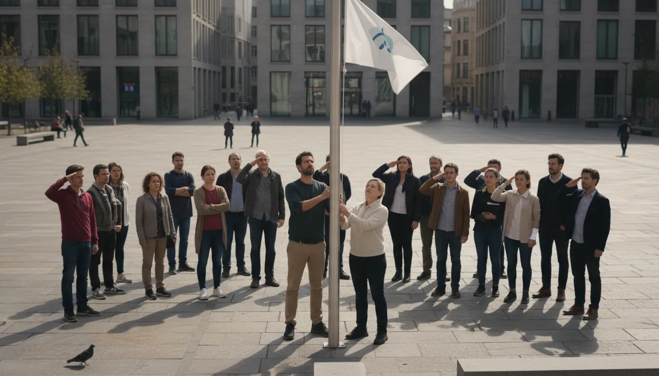Ilustrasi raise the flag and see who salutes: Test loyalty or support from others.