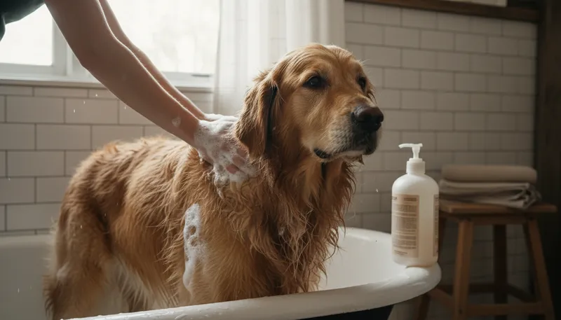 Illustration of lathered up: to apply soap or foam heavily.