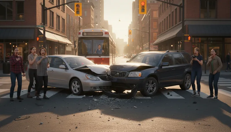 Illustration of crash: collision or failure