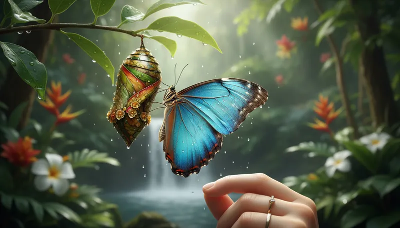 Illustration of butterfly: symbol of transformation and change