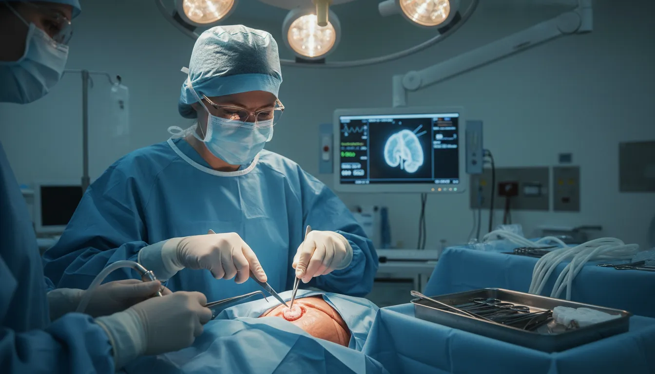 excision 的插图：Surgical removal of tissue or organ.
