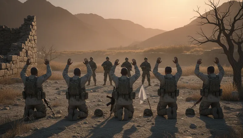 Illustration of surrender: To give up control or possession.