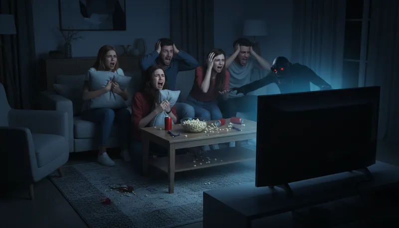 Illustration of horror: A genre that scares or frightens people.