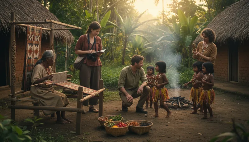 Illustration of ethnographic: Related to the study of cultures and communities.