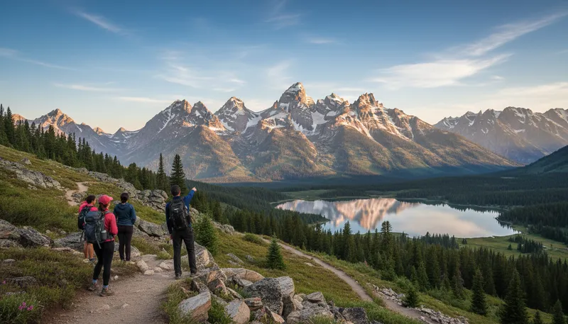 Illustration of teton: A mountain range in Wyoming, USA.