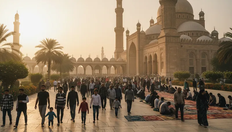 Illustration of masjid: A place of worship in Islam.