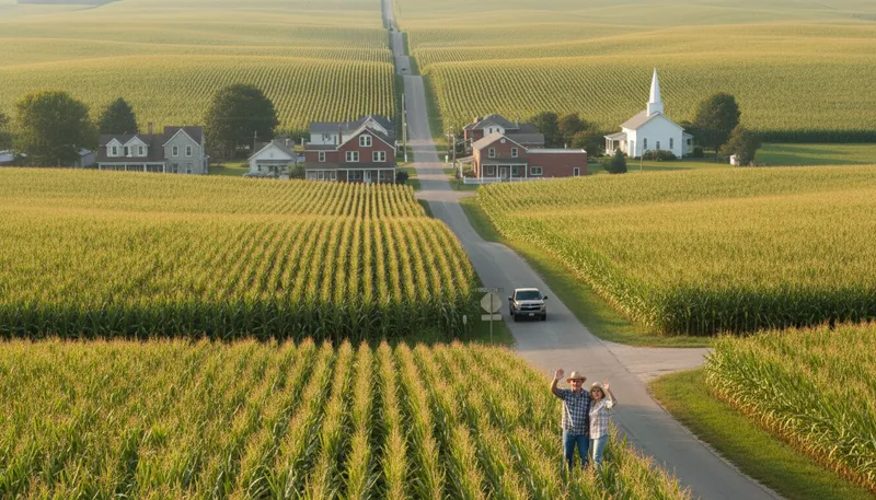 Illustration of midwest: Central region of the United States.