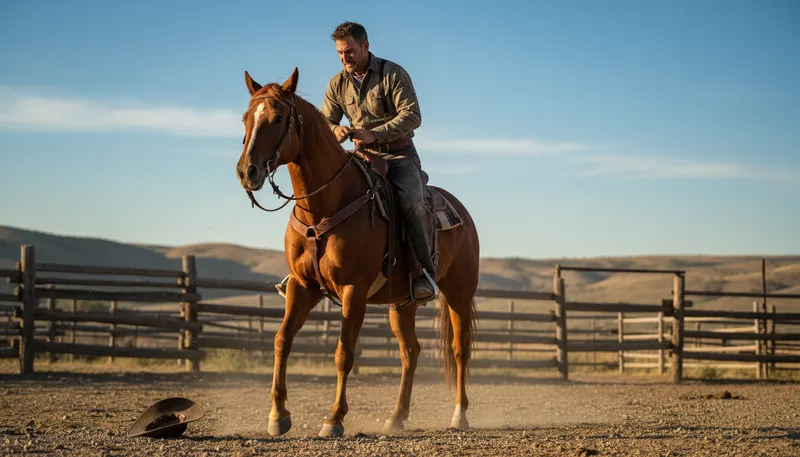 Illustration of get back on the horse: to resume something after a setback.