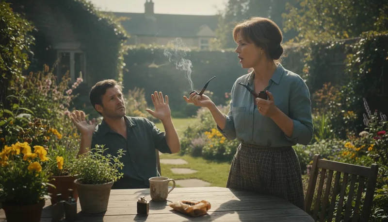 Illustration of put that in your pipe and smoke it: to accept something unpleasant
