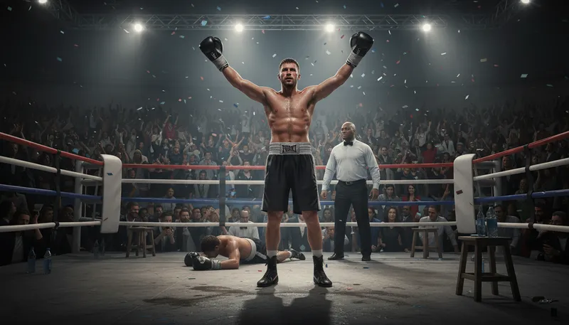 Illustration of kick someone's ass: to defeat someone decisively in a competition