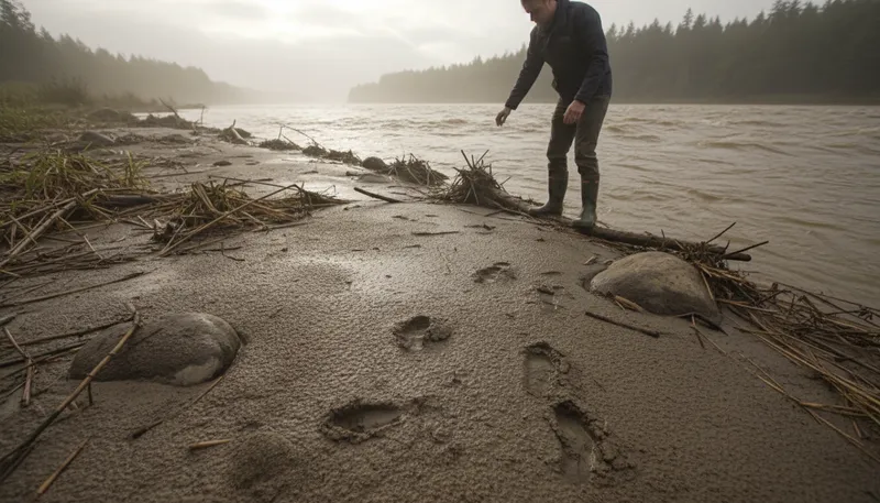 Illustration of silt: Fine soil found in riverbeds.