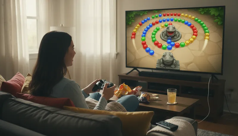 Illustration of zuma: A popular game involving balancing and shooting balls.