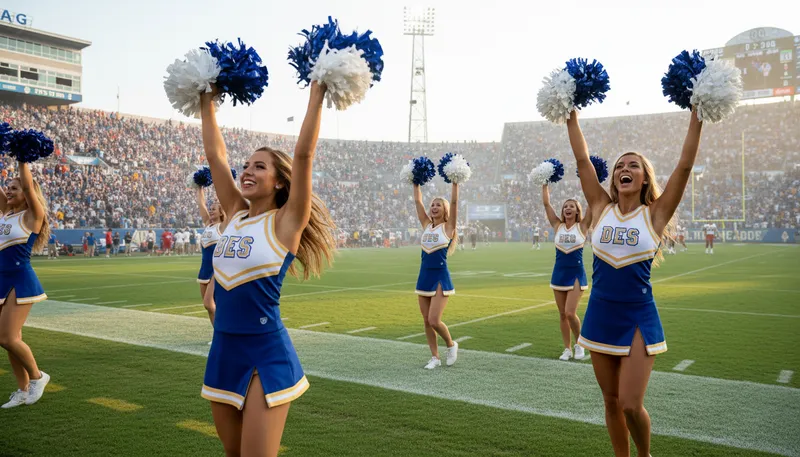 Illustration of poms: Cheerleading pom-poms, used for performances.