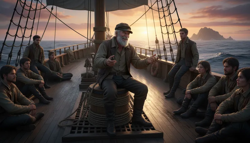 Illustration of old salt: an experienced sailor