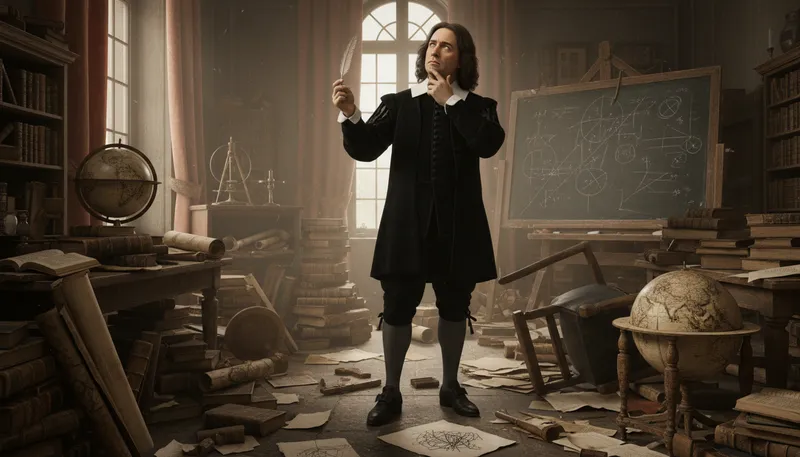 Illustration of descartes: A famous philosopher known for rationalism.