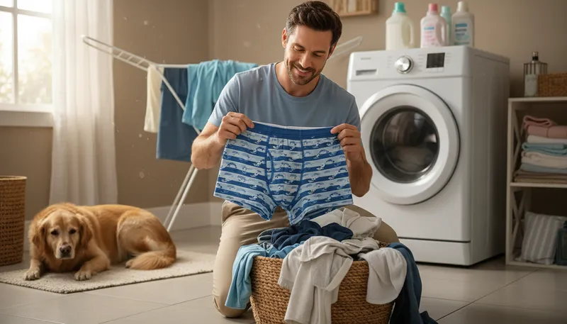 Illustration of underpants: clothing worn under outer clothes.