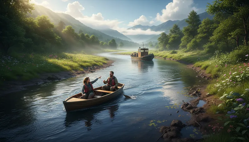 Illustration of navigable: Able to be traveled or passed through.