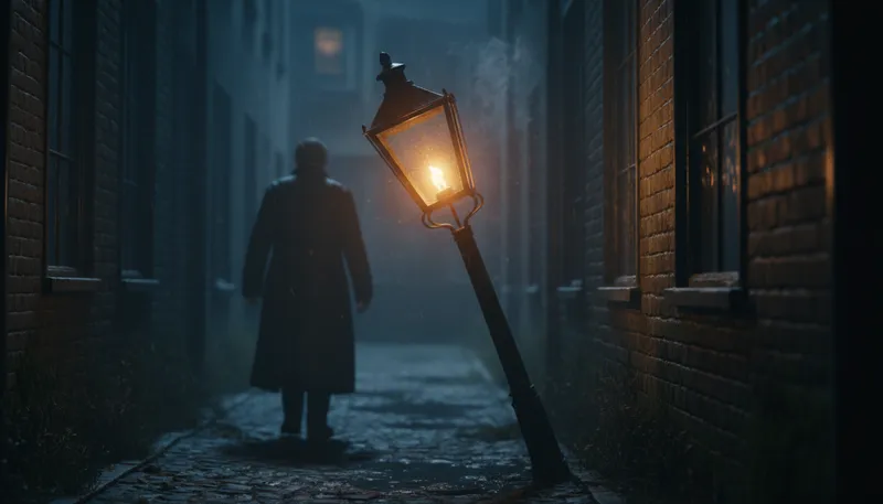 Illustration of gaslight: A type of light produced by burning gas.