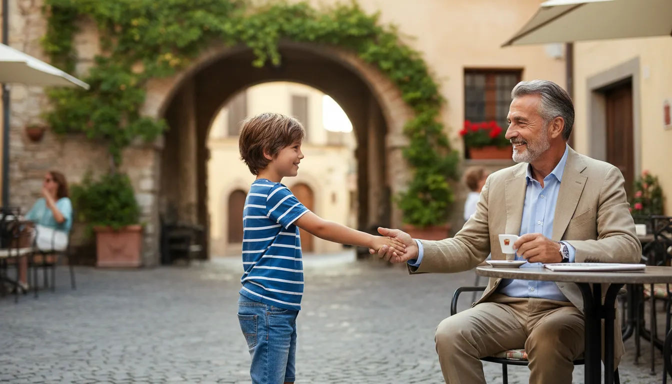 Ilustración de signor: an Italian term for 'mister' or 'sir'