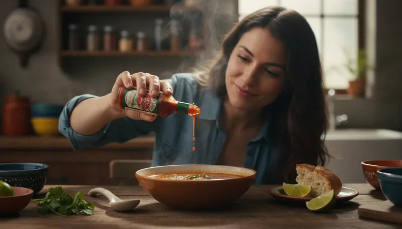 Illustration of tabasco: A hot pepper sauce from Louisiana.