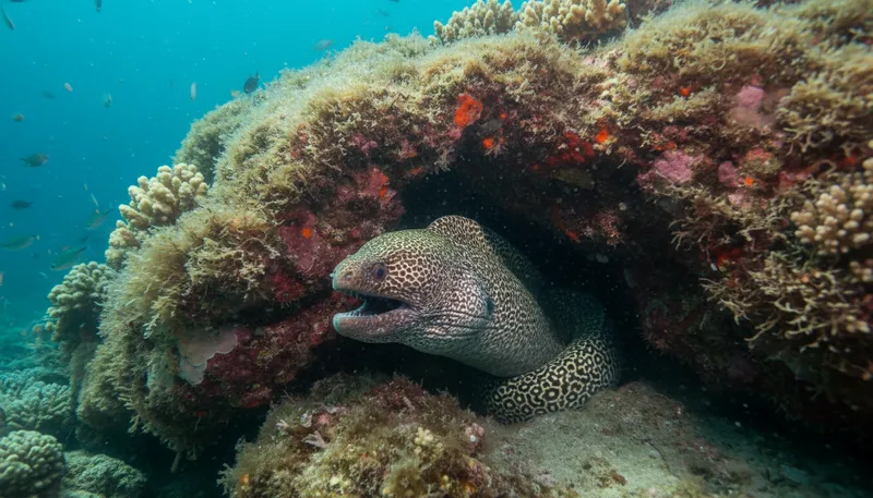 Illustration of moray: A type of eel, often found in oceans.