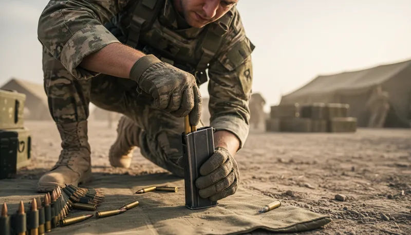 Illustration of magazine: storage container for ammunition in firearms