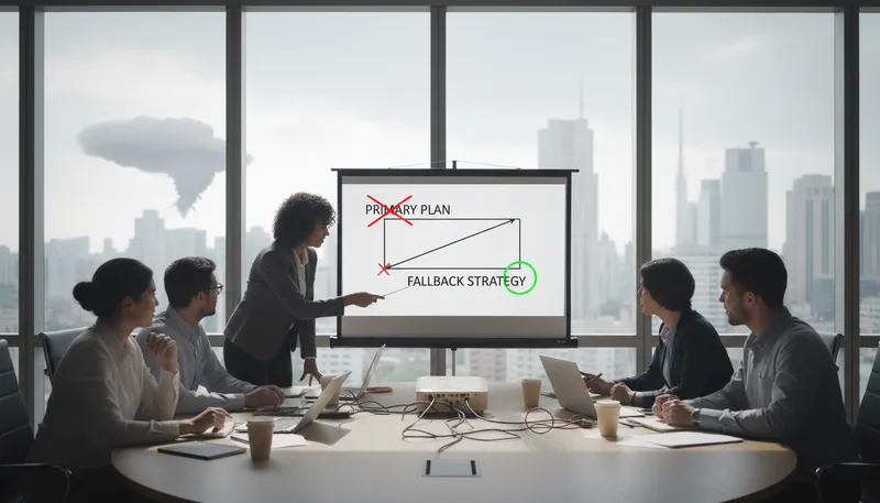 Illustration of fallback: A backup option or plan.