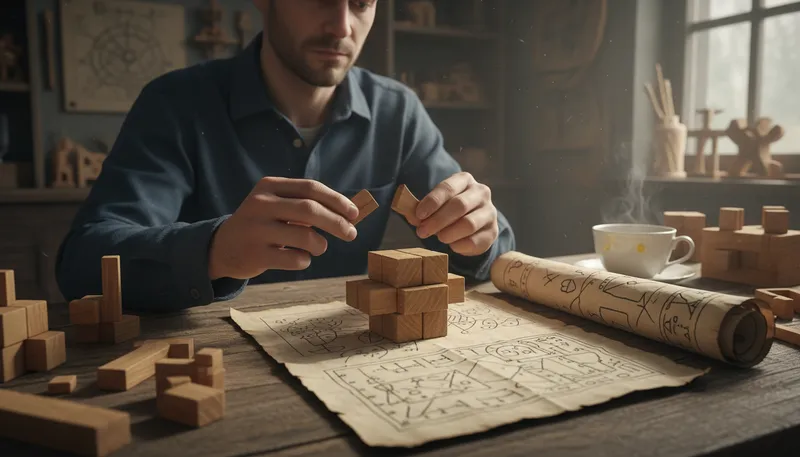 Illustration of chinese puzzle: A complex or confusing problem.