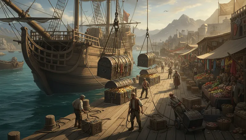 Illustration of freeport: A port where goods can be imported duty-free.