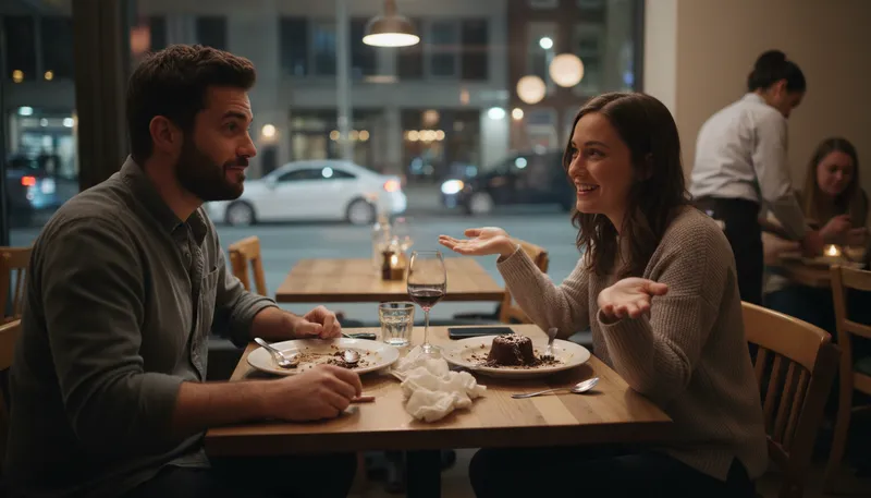 Illustration of your place or mine: A casual invitation to continue a date privately.