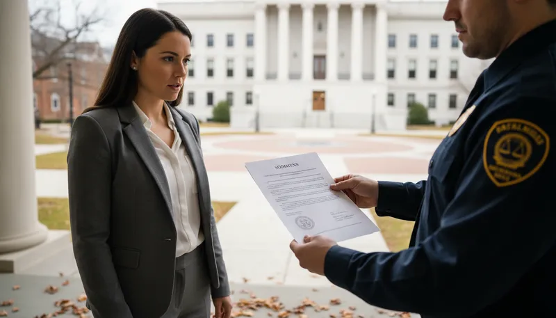 Illustration of cite: to summon someone to appear in court