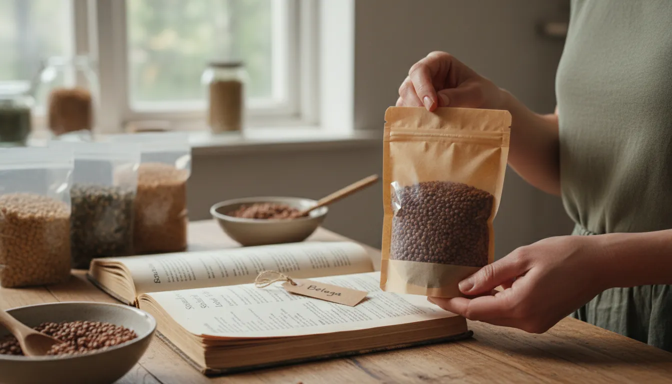 lentil 일러스트: A small, round legume often used in cooking.