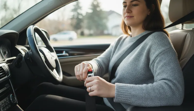 Illustration of seatbelt: Safety strap in vehicles to secure passengers.