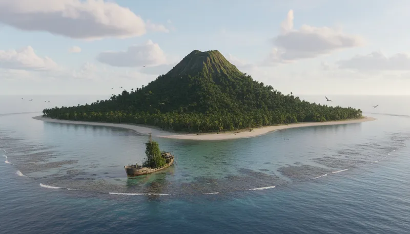 Illustration of uninhabited: A place where no people live.