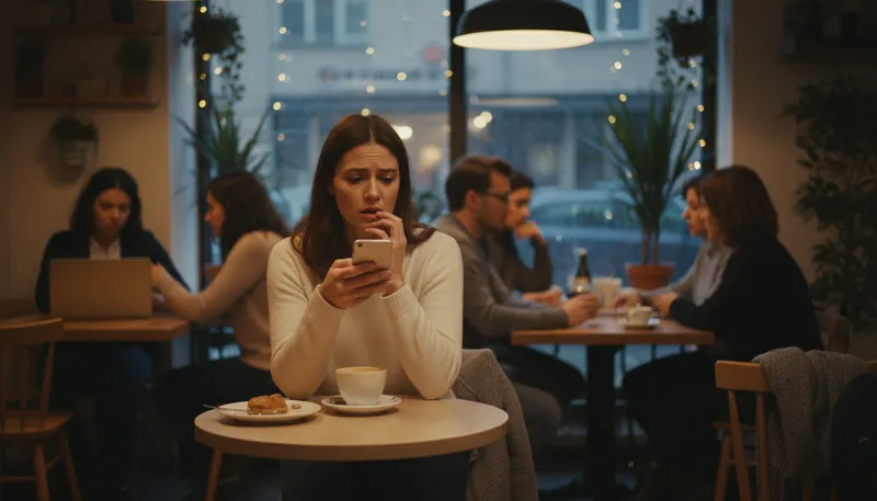 Illustration of blind date: a romantic meeting with someone unknown