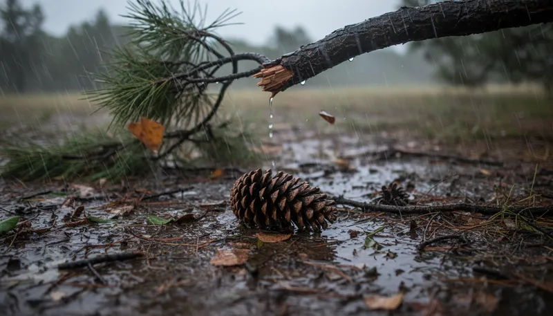 Illustration of cone: a pine tree seed case shaped like a cone