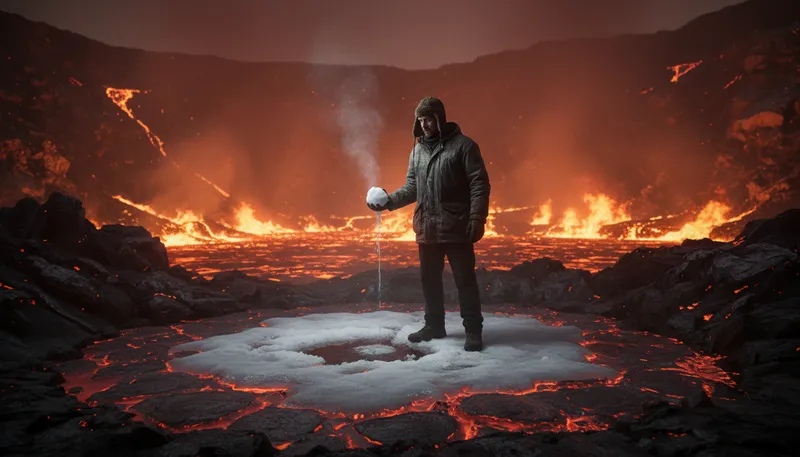 Illustration of snowball's chance in hell: No chance of success.