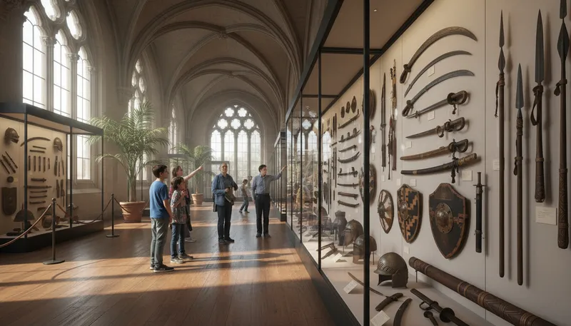 Illustration of weaponry: Tools and devices used for fighting or war.
