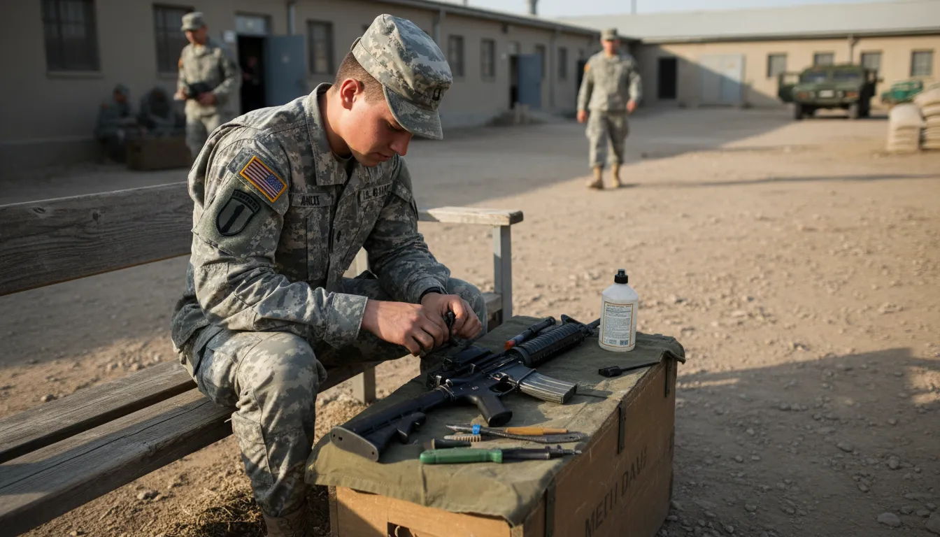 pvt 的插图：soldier of the lowest military rank