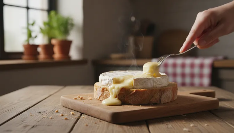 Illustration of brie: A soft French cheese with a creamy texture.