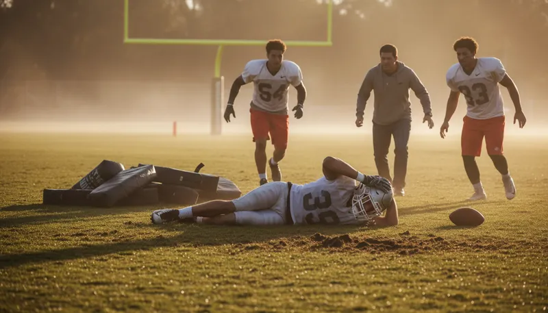 Illustration of concussion: A brain injury caused by a blow to the head.