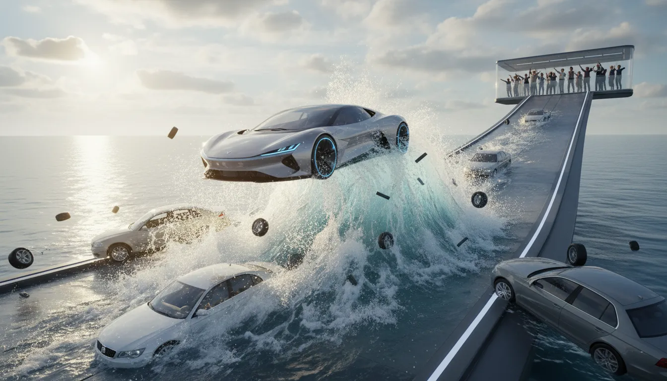 Иллюстрация blow out of the water: to defeat or outdo completely.