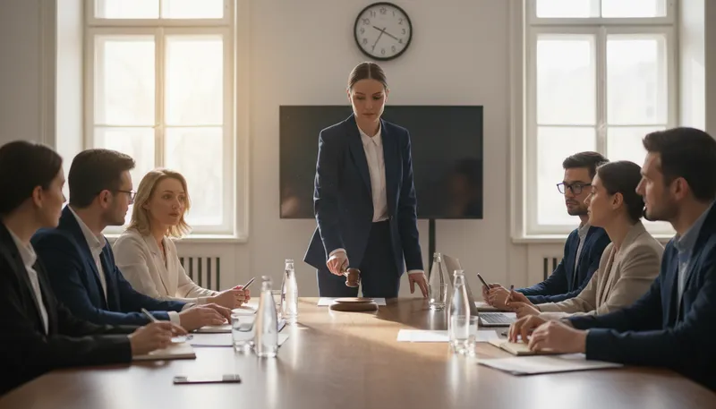 Illustration of chair: leader of a meeting or organization