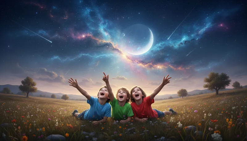 Illustration of heaven: A place of perfect happiness and peace.